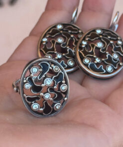 Jewelry Set by Jenavi: Earrings + Ring, Size O