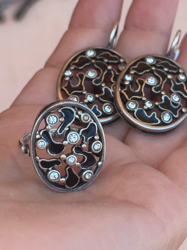 Jewelry Set by Jenavi: Earrings + Ring, Size O