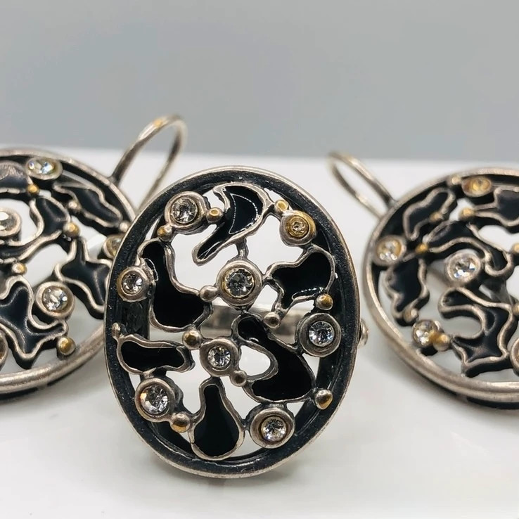 Jewelry Set by Jenavi: Earrings + Ring, Size O