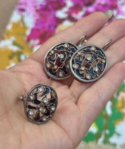 Jewelry Set by Jenavi: Earrings + Ring, Size O