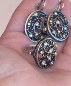 Jewelry Set by Jenavi: Earrings + Ring, Size O