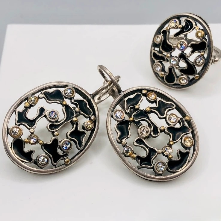 Jewelry Set by Jenavi: Earrings + Ring, Size O