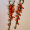 coral jewelry set (earrings + bracelet)