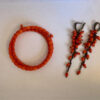 coral jewelry set (earrings + bracelet)