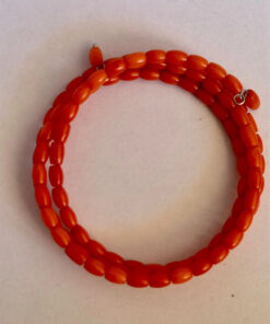 coral jewelry set (earrings + bracelet)