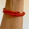 coral jewelry set (earrings + bracelet)