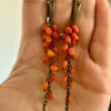 coral jewelry set (earrings + bracelet)