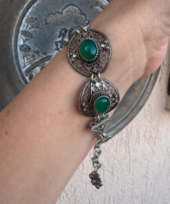 Rare Green Amethyst Sterling Silver Unique Bracelet