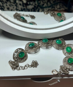 Rare Green Amethyst Sterling Silver Unique Bracelet