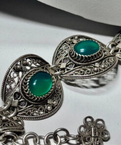 Rare Green Amethyst Sterling Silver Unique Bracelet