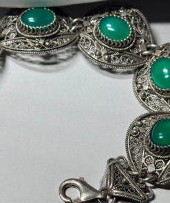 Rare Green Amethyst Sterling Silver Unique Bracelet