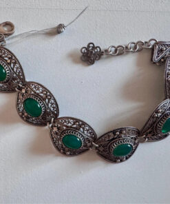 Rare Green Amethyst Sterling Silver Unique Bracelet