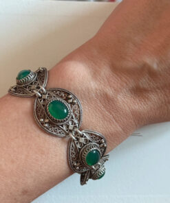Rare Green Amethyst Sterling Silver Unique Bracelet