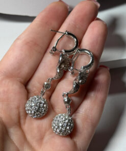 Silver-colored earrings
