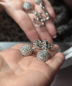 Silver-colored earrings
