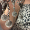 Silver-colored earrings