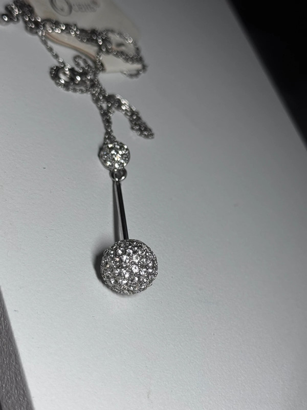 Silver-colored pendant with chain new