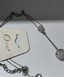 Silver-colored pendant with chain new