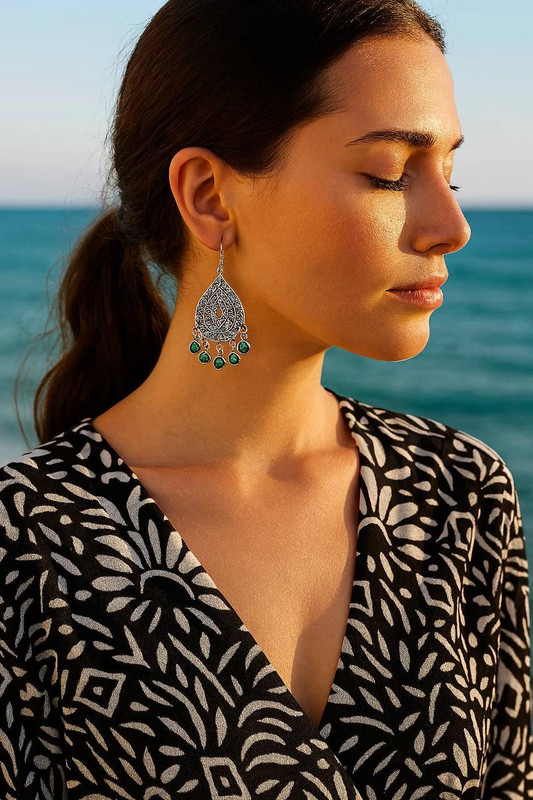 Sterling Silver Earrings with Cubic Zirconia