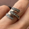 Silver ring with gold plating, size L(#28)