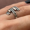Silver ring with gold plating, size L(#28)