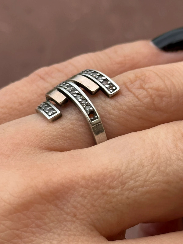 Silver ring with gold plating, size L(#28)