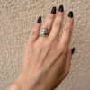 Silver ring with gold plating, size L(#28)