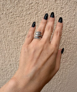Silver ring with gold plating, size L