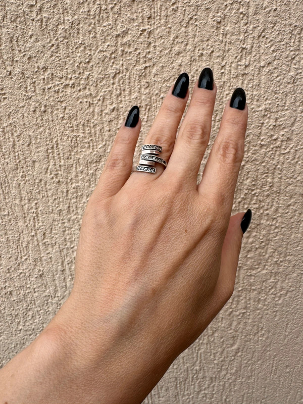 Silver ring with gold plating, size L(#28)