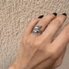 Silver ring with gold plating, size L(#28)