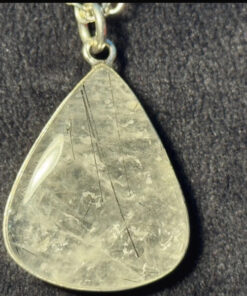 Powerful Natural Black Rutile 925 Silver Plated Necklace 18