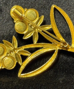 Vintage Soviet brooch, made of brass with gold plating.