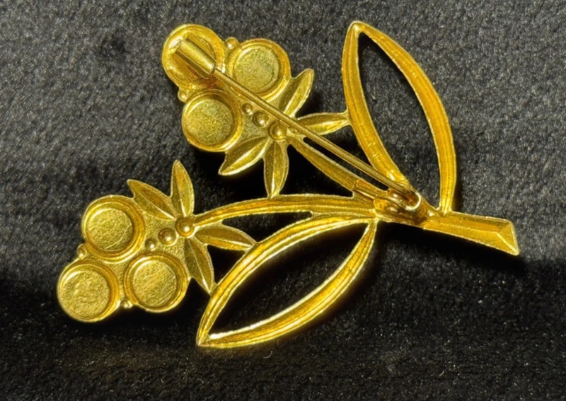 Vintage Soviet brooch, made of brass with gold plating