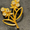 Vintage Soviet brooch, made of brass with gold plating