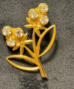 Vintage Soviet brooch, made of brass with gold plating