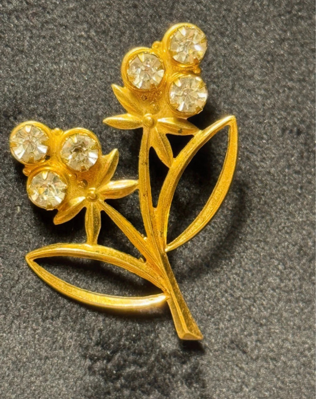 Vintage Soviet brooch, made of brass with gold plating
