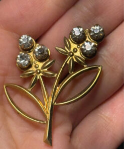 Vintage Soviet brooch, made of brass with gold plating.