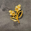Vintage Soviet brooch, made of brass with gold plating