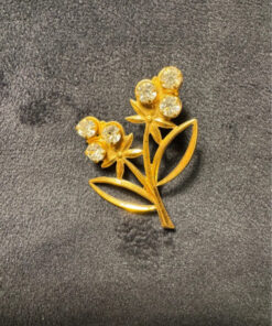 Vintage Soviet brooch, made of brass with gold plating