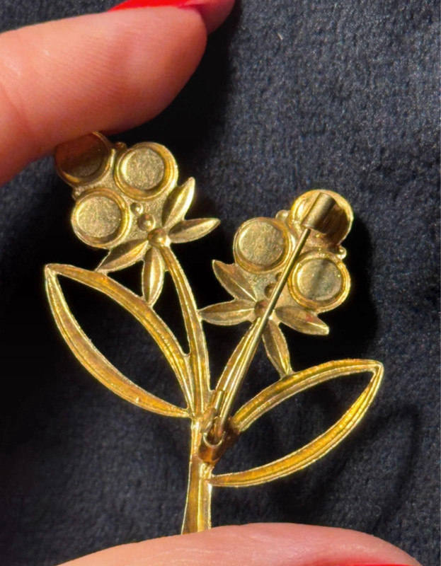 Vintage Soviet brooch, made of brass with gold plating