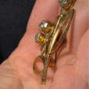 Vintage Soviet brooch, made of brass with gold plating