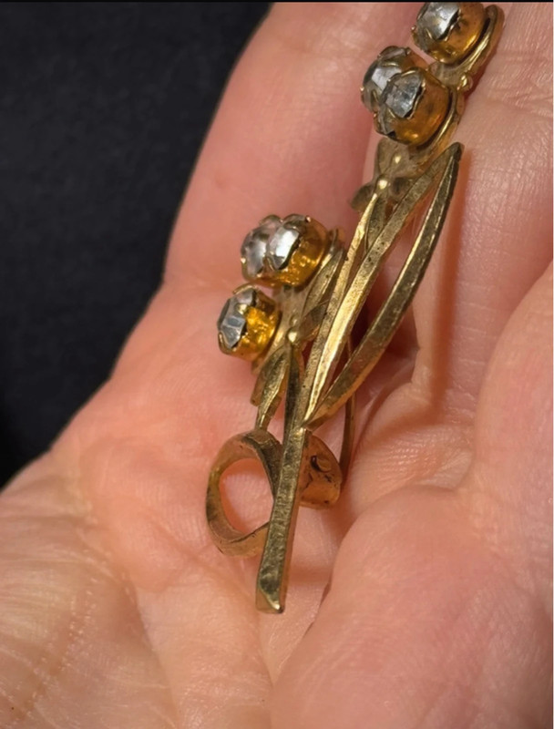 Vintage Soviet brooch, made of brass with gold plating