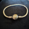 genuine  authentic Pandora Signature Clasp Sterling Silver 14k Gold Bracelet