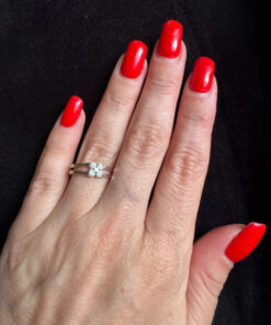Sterling silver ring Uk size N with CZ