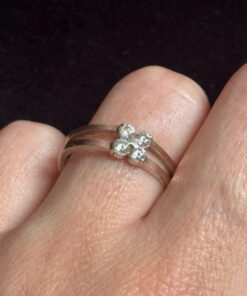Sterling silver ring Uk size N with CZ
