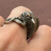 Reptilian snake Nickel silver ring, size M