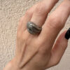 Reptilian snake Nickel silver ring, size M