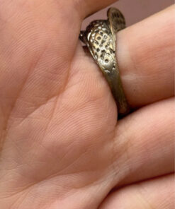 Reptilian snake Nickel silver ring, size M