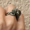 Reptilian snake Nickel silver ring, size M