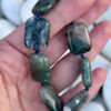 Natural Mystic Moss Agate Bracelet with Lapis Lazuli Beads